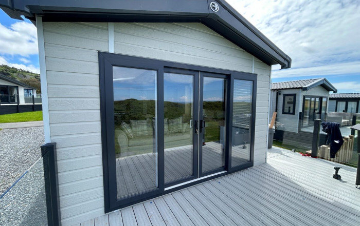 static caravan twin sliding patio door conversion