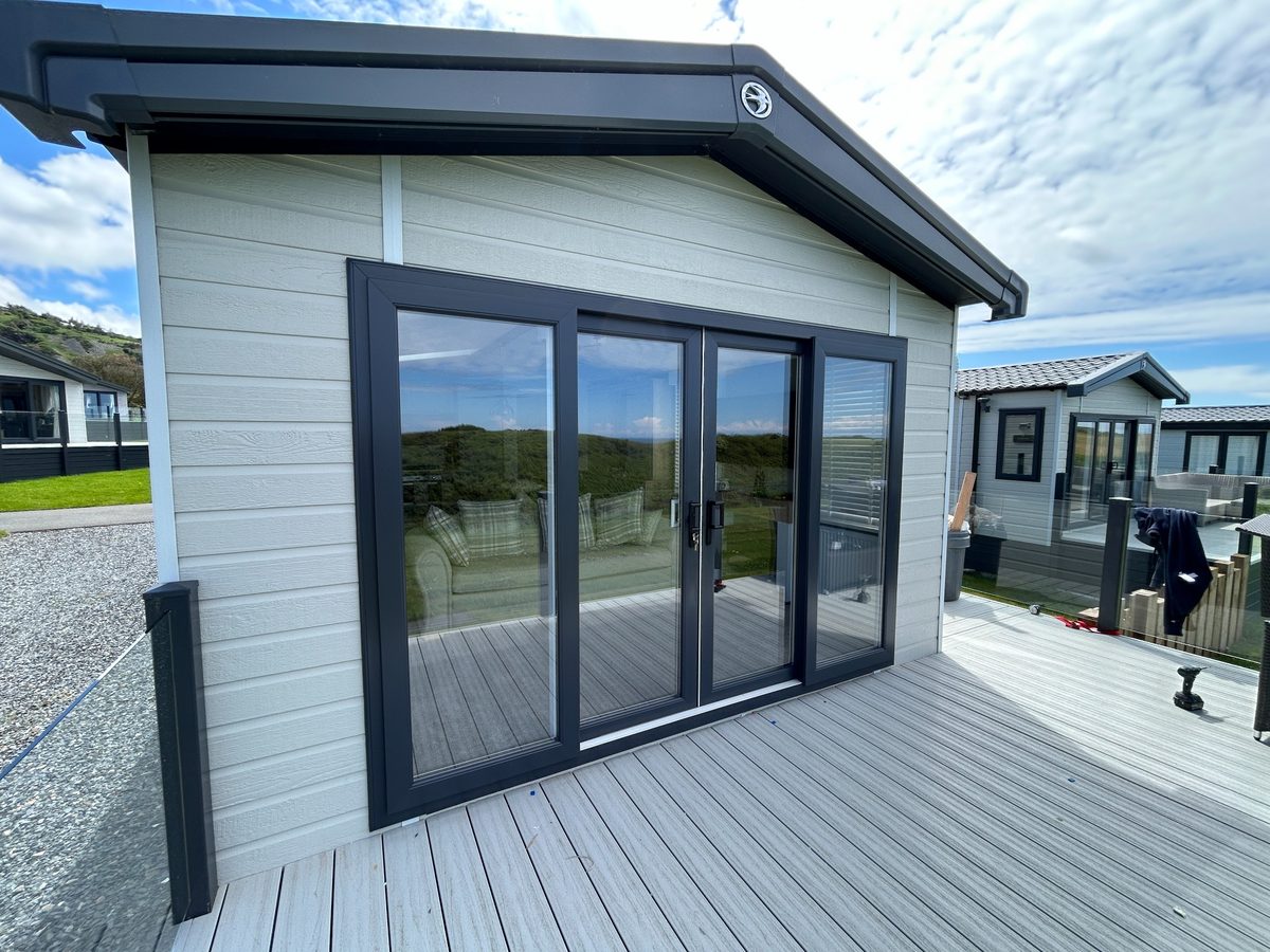 static caravan twin sliding patio door conversion